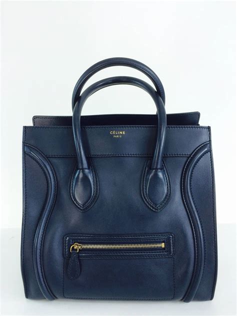 celine mini luggage navy|Celine mini luggage tote used.